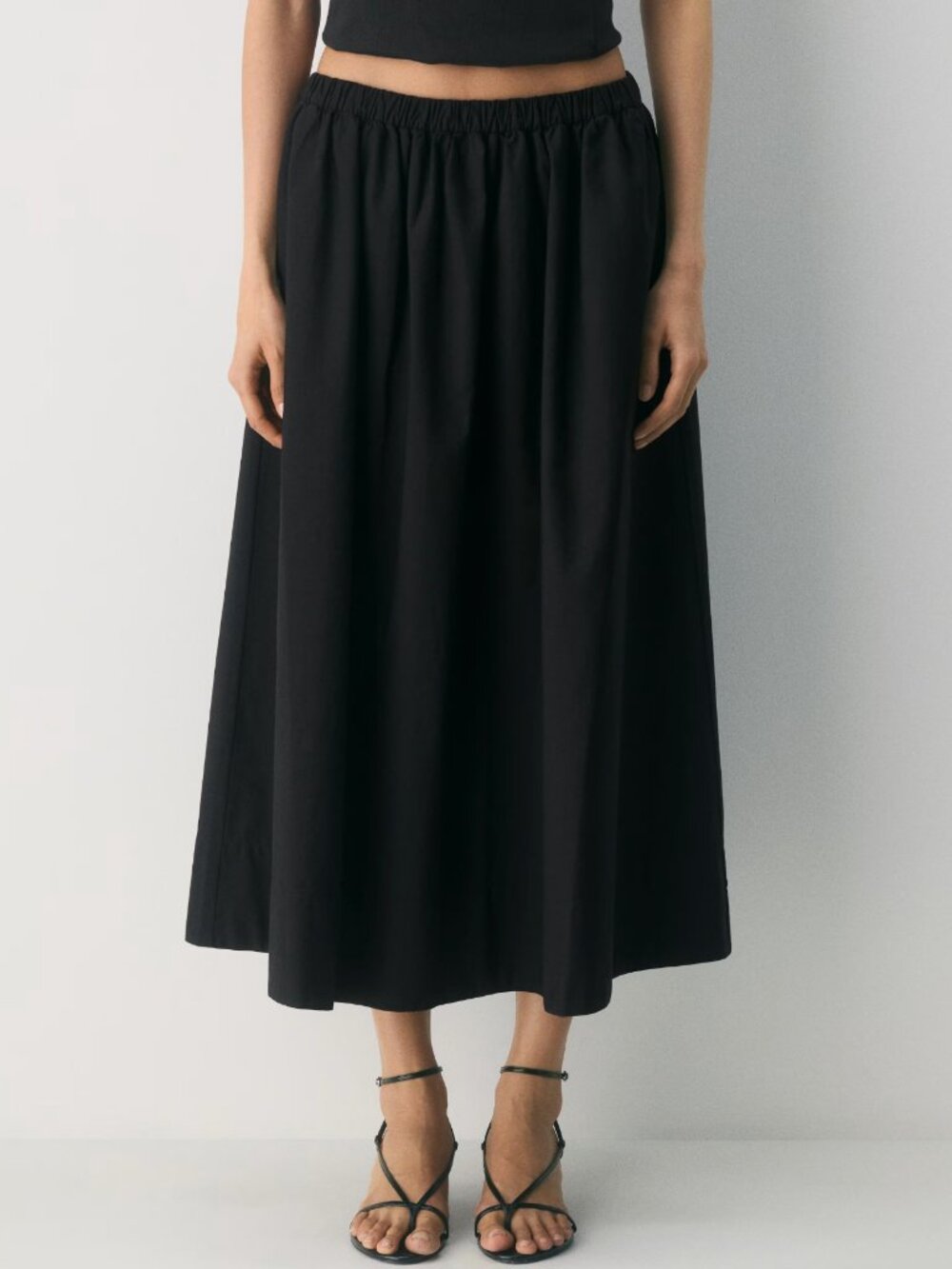 Aritzia Wilfred Luminary Poplin Skirt Black Size 2XS NWOT